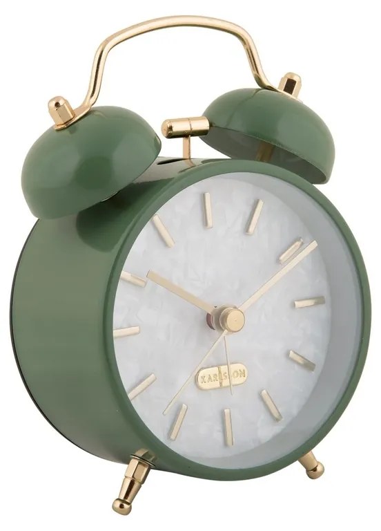 Karlsson 6009DG designerski budzik zielony,średnica 12 cm
