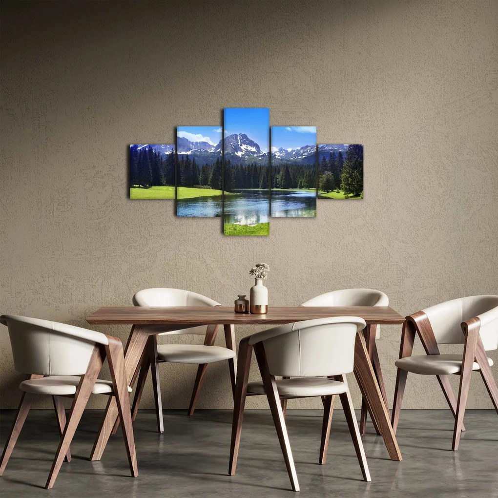 Obraz - Ośnieżone szczyty górskie (125x70 cm)