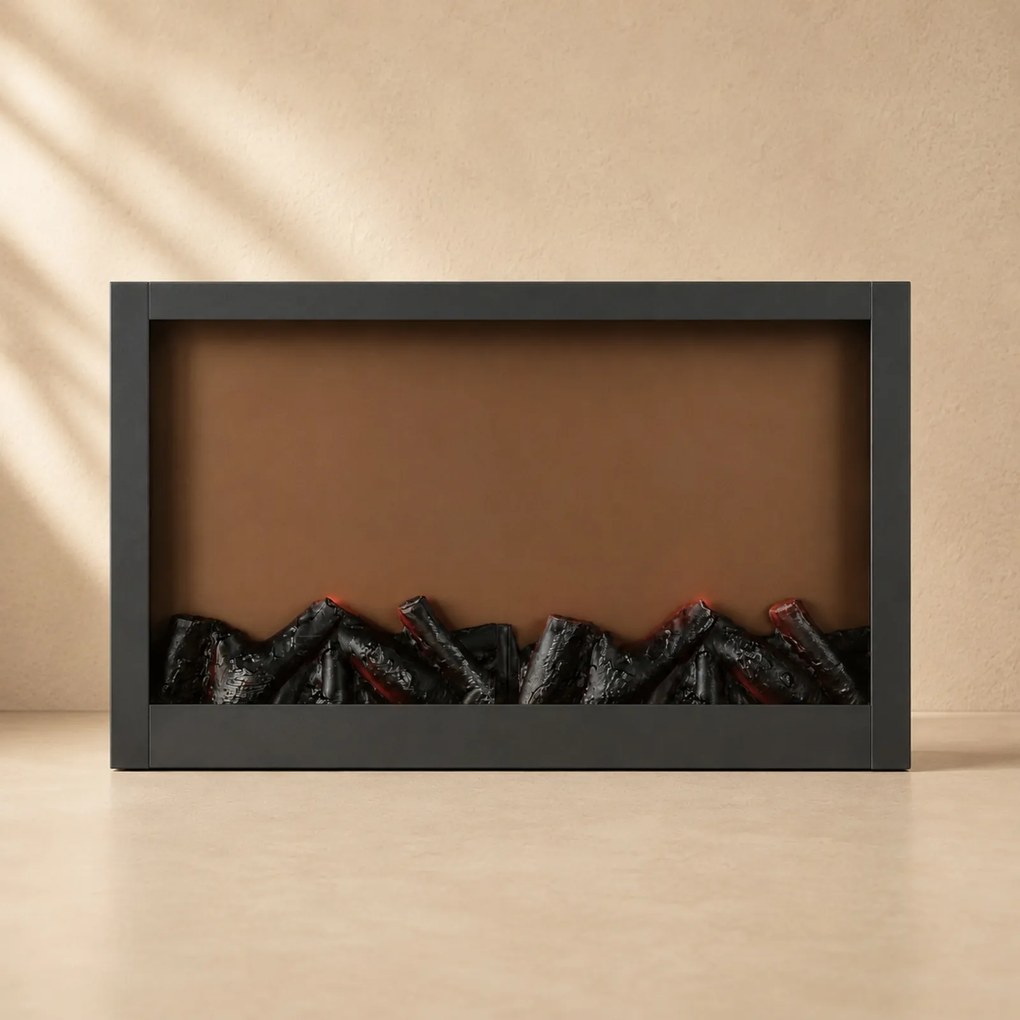 Kominek dekoracyjny LED, metalowy, 10 x 41 x 25 cm