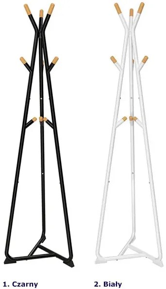 Czarny metalowy wieszak stojący do przedpokoju D9-N09