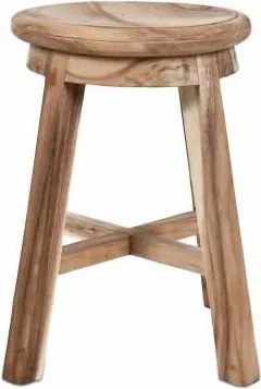 Taboret okrągły z drewna suar DIVERO