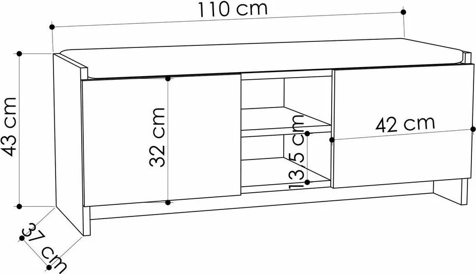 Szafka na buty Zulla Sonoma Oak and Anthracite