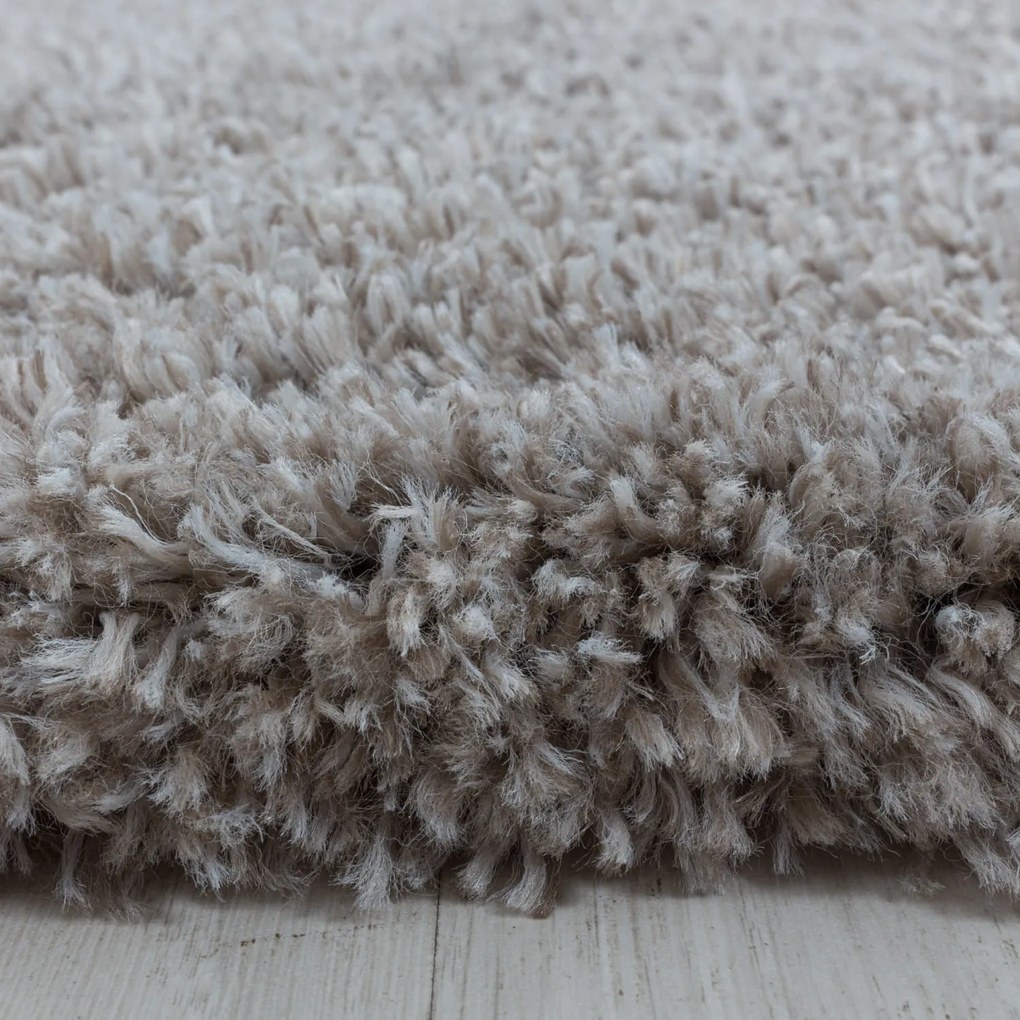 Dywan shaggy Fluffy Super Soft beżowy koło 80 cm x 80 cm