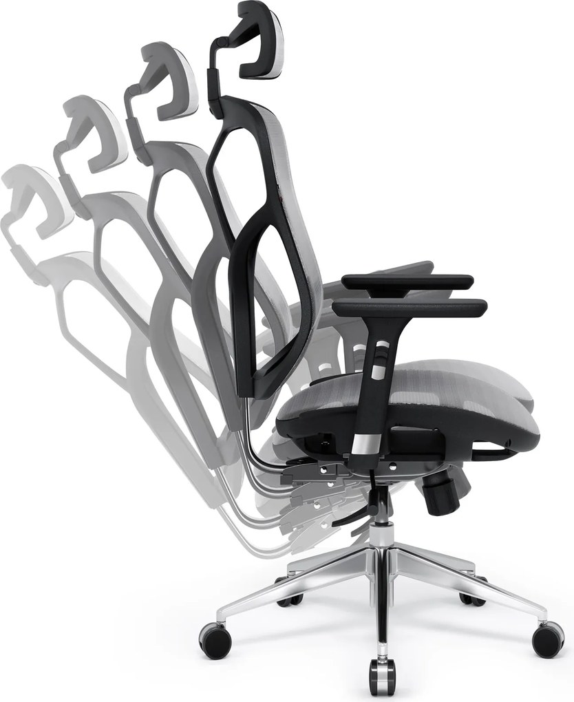 Fotel biurowy Diablo V-Basic, zgodny z normą BHP, kolor czarno-szary