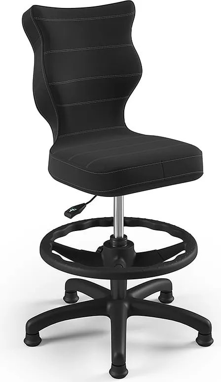 Krzesło dziecięce do biurka Petit Black z podnóżkiem rozmiar 4 (133-159 cm)