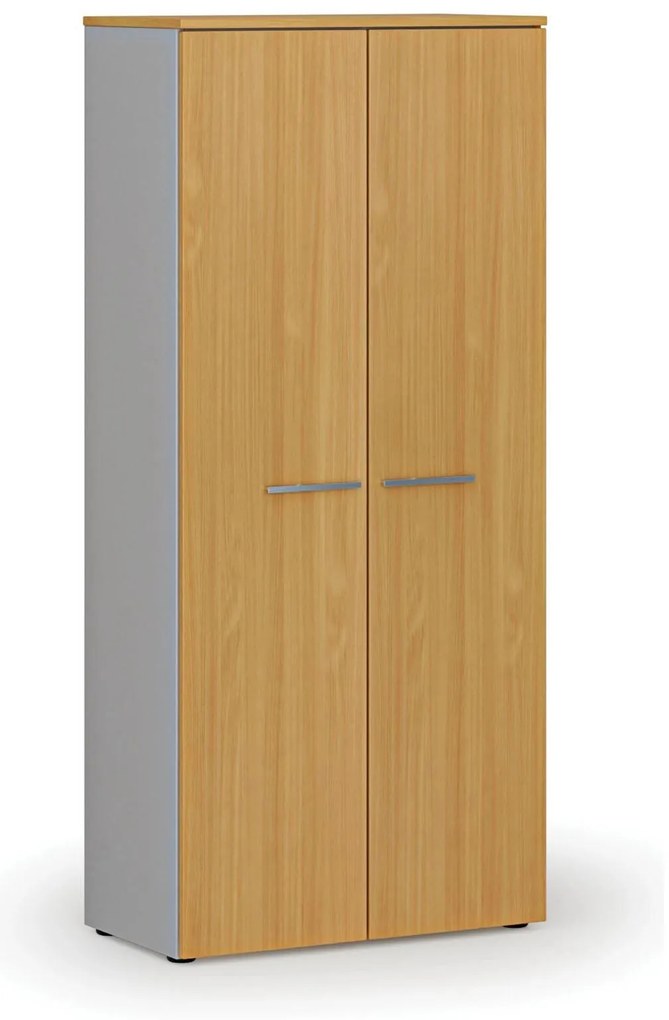 Szafa ubraniowa z wysuwem PRIMO GRAY, 800 x 420 x 1781 mm, szary/buk