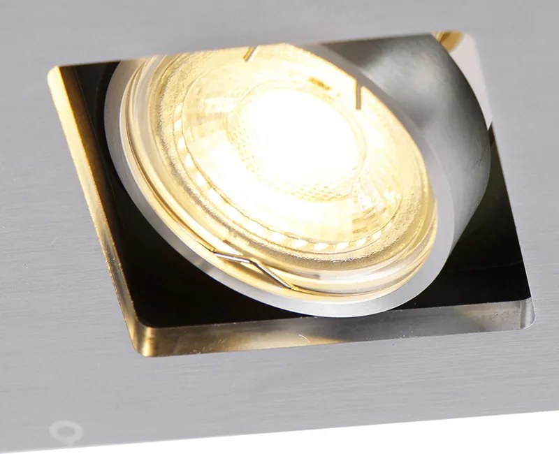 Zestaw 6 Reflektorów Wpuszczanych Aluminiowych Prostokątnych 2-Punktowych - Qure