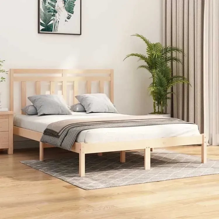 Skandynawskie łóżko z naturalnej sosny 120x200 - Miva 4X