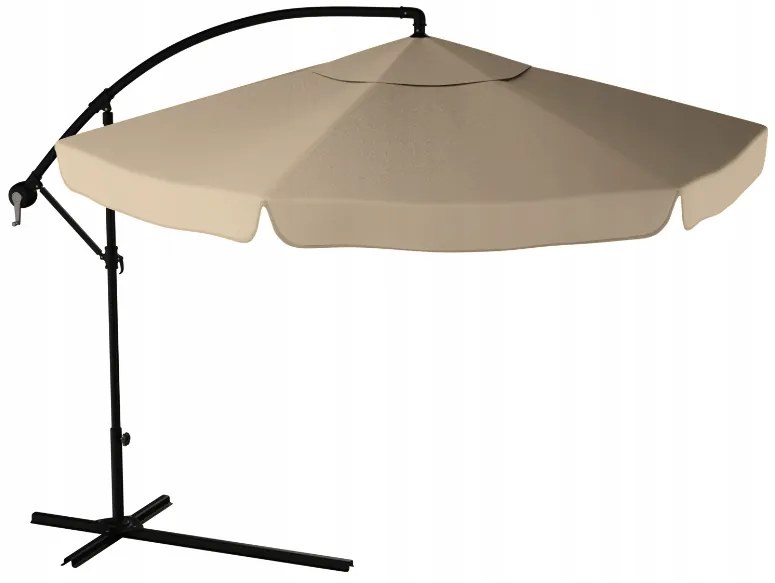 Składany parasol ogrodowy LEVI 300 cm, beżowo-brązowy + darmowe opakowanie