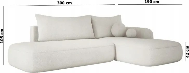 Narożnik wolnostojący BABU układ L Prawy Tkanina NOWORNEVER 79