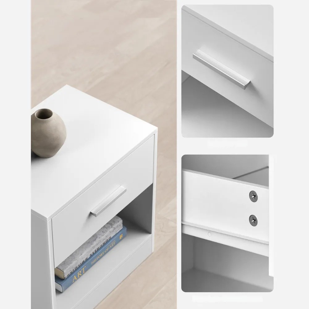 Szafka nocna COSTA, 28x39x41cm, biała Vasagle