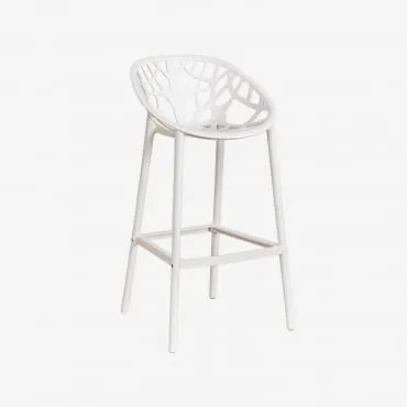 Zestaw 4 Wysokich Stołków Ogrodowych Z Polipropylenu Ores Gardenia Biel & ↑75 Cm - Sklum