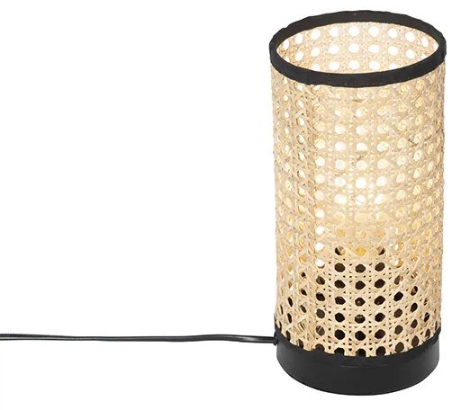 Rustykalna lampa stołowa z rattanu - Kata