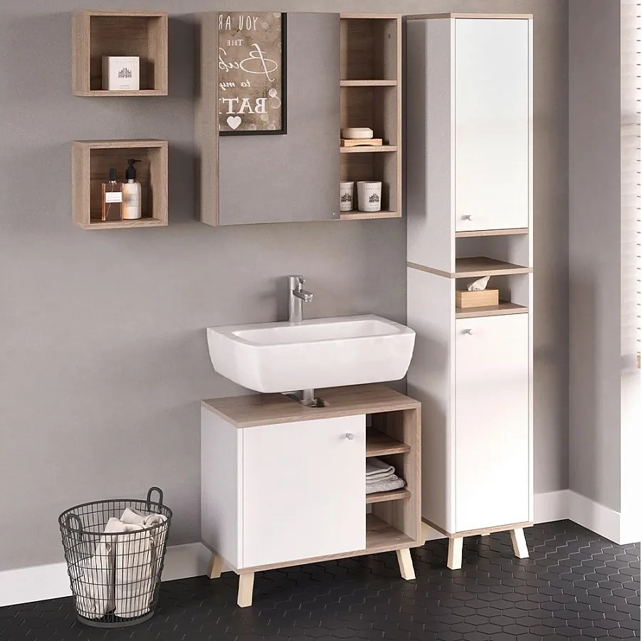 Zestaw mebli łazienkowych biały 62x32x54 senyo