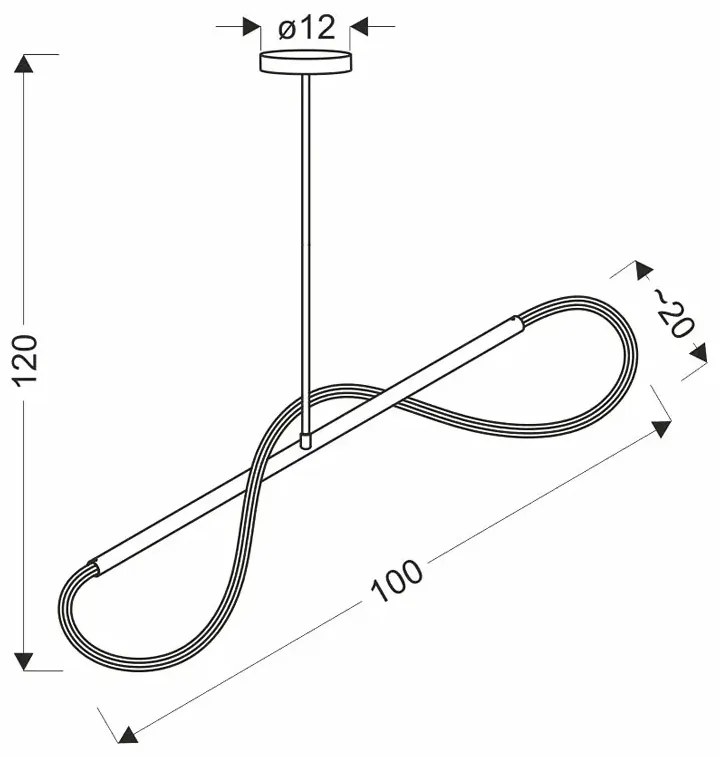 Złota lampa wisząca LED 100 cm - D252 Erosa 6X