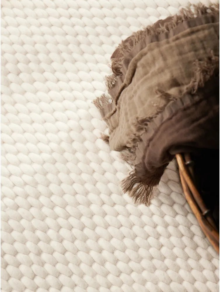 Kremowy wełniany okrągły dywan tkany ręcznie ø 160 cm Lyon Beans – Elle Decoration