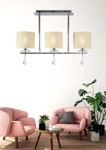 Kremowa potrójna lampa wisząca - D227 E6-H58