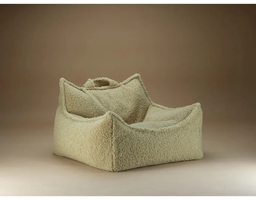 Zielony dziecięcy worek do siedzenia z materiału bouclé Chair – Wigiwama