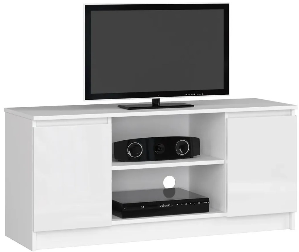 Biała szafka pod telewizor w połysku - Galapi 4X 120 cm