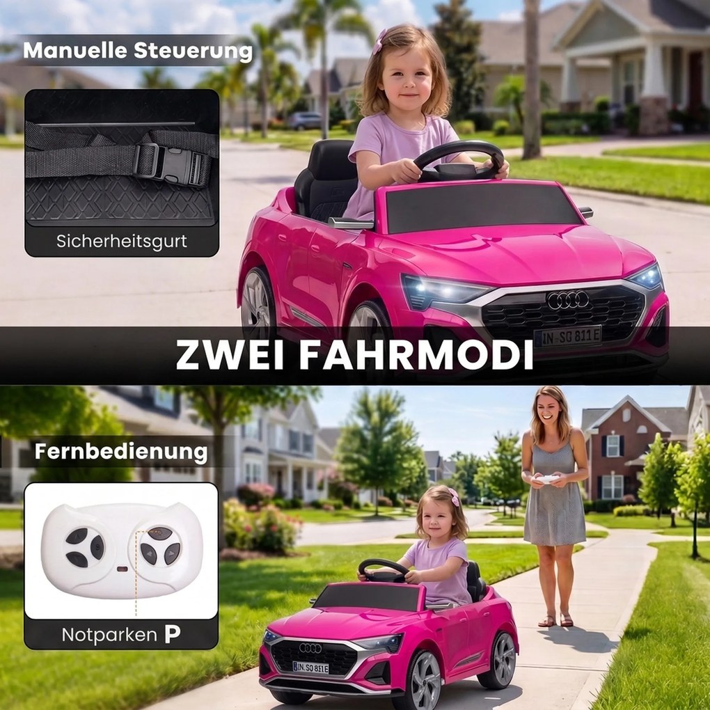 AIYAPLAY Elektryczne auto dla dzieci 12 V z pilotem 2 silniki Łagodny start Zawieszenie na 4 koła Reflektory LED Klakson Muzyka | Aosom PL