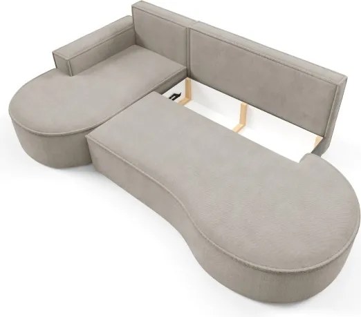 Narożnik MOLLY Lewostronny z funkcją spania, wolnostojący tkanina CURIO 11 Popielaty