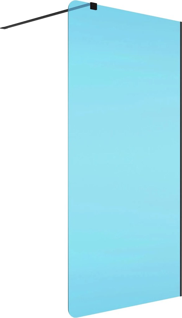 Ścianka prysznicowa WALK IN FIX niebieska 8mm MOLIS NATURE Blue Round MASSI | rożne rozmiary : Kolor profili kabiny - chrom / srebrny, Szerokość ścianki - 80 cm, Typ montażu - WALK in FIX (Do ściany)