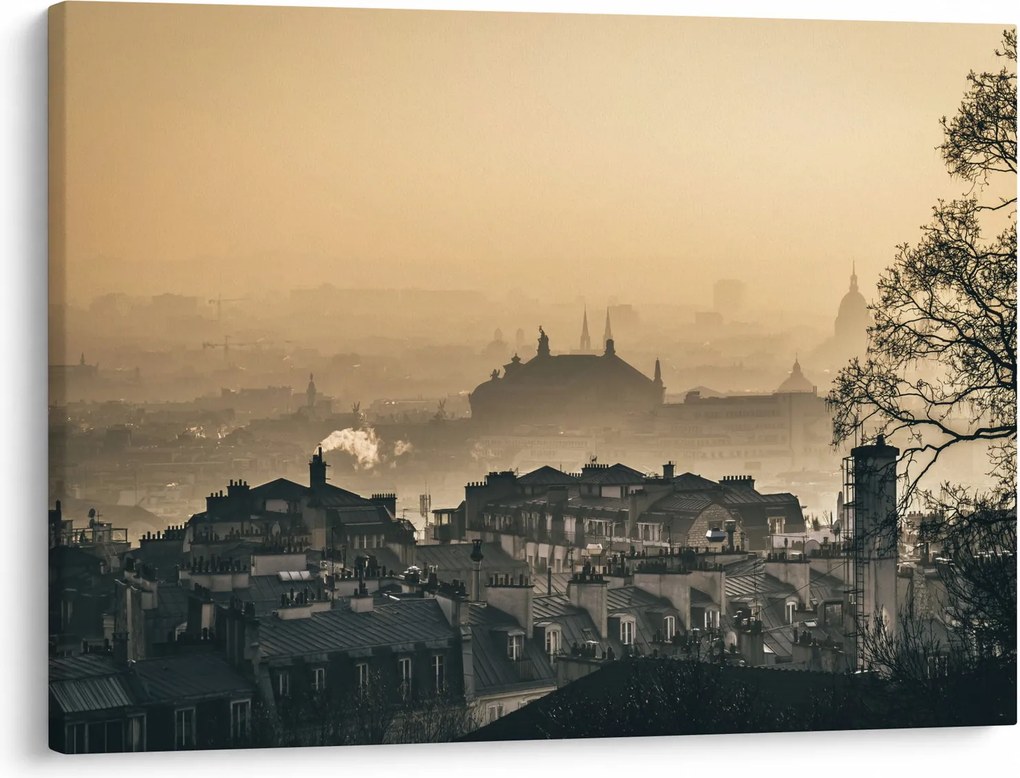 Obraz - Miasto pod mgłą (70x50 cm)