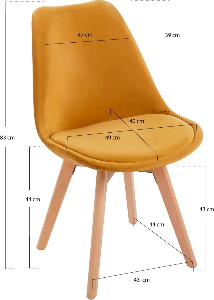 Zestaw 4 Krzese Synk Aksamitne