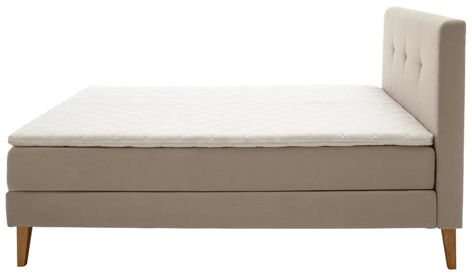 Beżowe łóżko boxspring 160x200 cm Stockholm – Meise Möbel