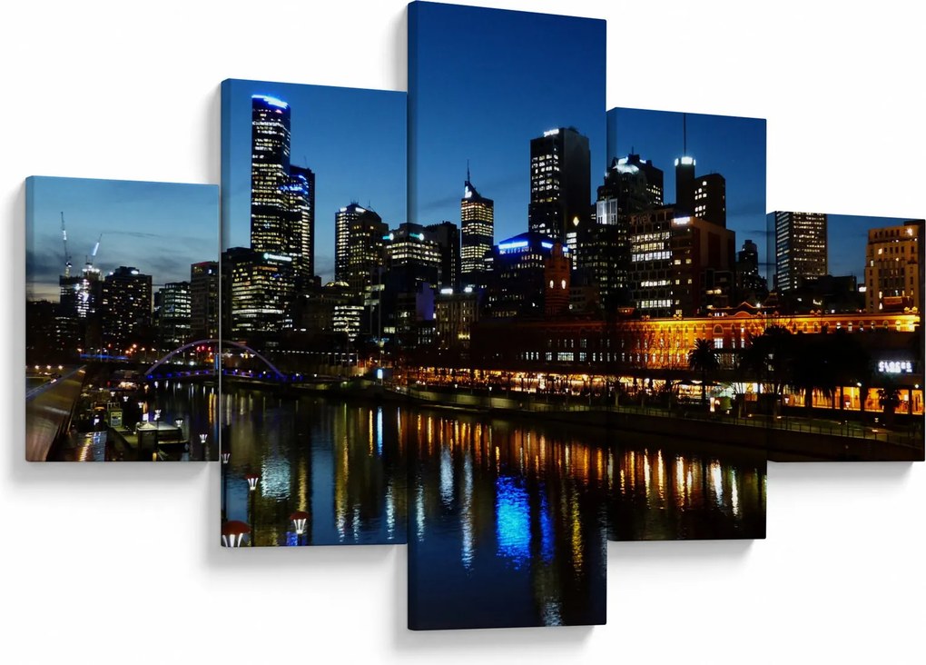 Obraz nocy w Melbourne (125x70 cm)