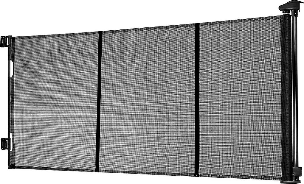 Bariera Bezpieczeństwa SucceBuy Rozszerzalna, Ogrodzenie z Siatki Do 310 cm Szerokości i 79,5 cm Wysokości, Bariera Wysuwana z Wzmocnionymi Taśmami