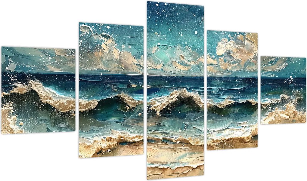 Obraz - Malowanie morza (125x70 cm)