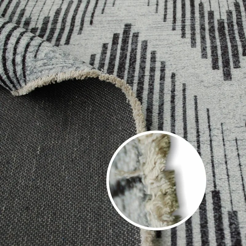 Dywan bawełniany Pescara jodełka szaro-grafitowy 80 cm x 150 cm