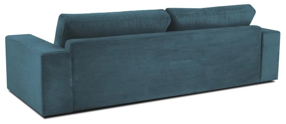 Turkusowa sztruksowa rozkładana sofa 250 cm Donatella – Milo Casa