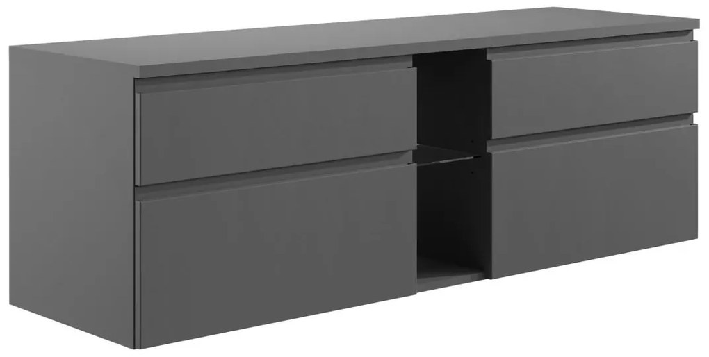 Szafka wisząca pod umywalkę - Szary - 150 cm - MAGDALENA II
