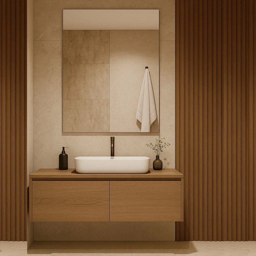 Lustro prostokątne bez ramy oszlifowane obracalne bez podświetlenia TAVA | Różne rozmiary | Różne kolory szkła : Kolor tafli szkła - Grafit, Rozmiar - 60 x 110 cm