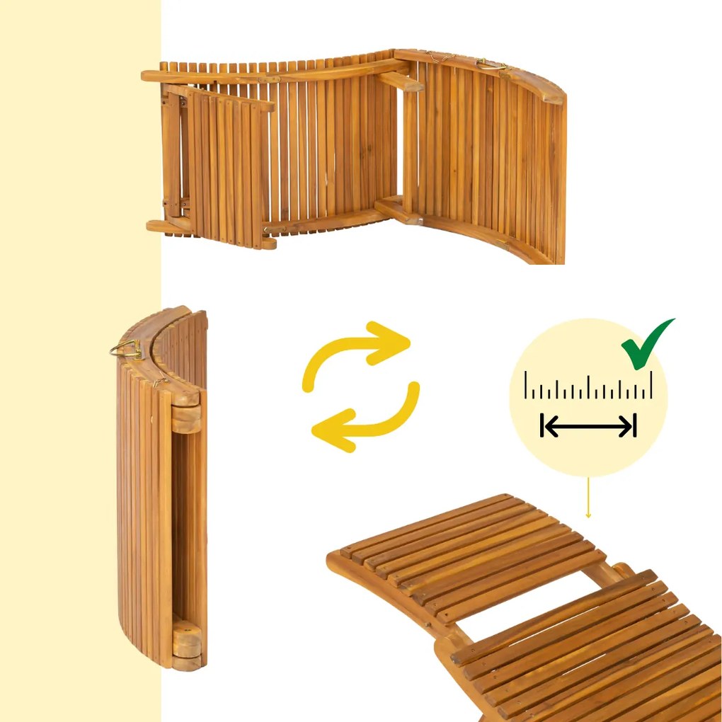 Leżak ogrodowy FLORIDA, składany, 57x190x51cm, naturalny brąz Casaria