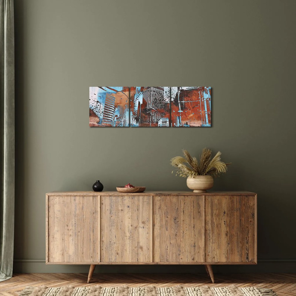 Obraz - Wieżowce (z zegarem) (90x30 cm)