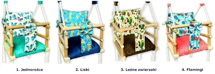 Drewniana huśtawka rosnąca dla dzieci w jednorożce - Raxan
