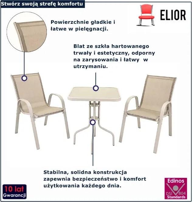 Nowoczesny beżowy zestaw ogrodowy M9-N13