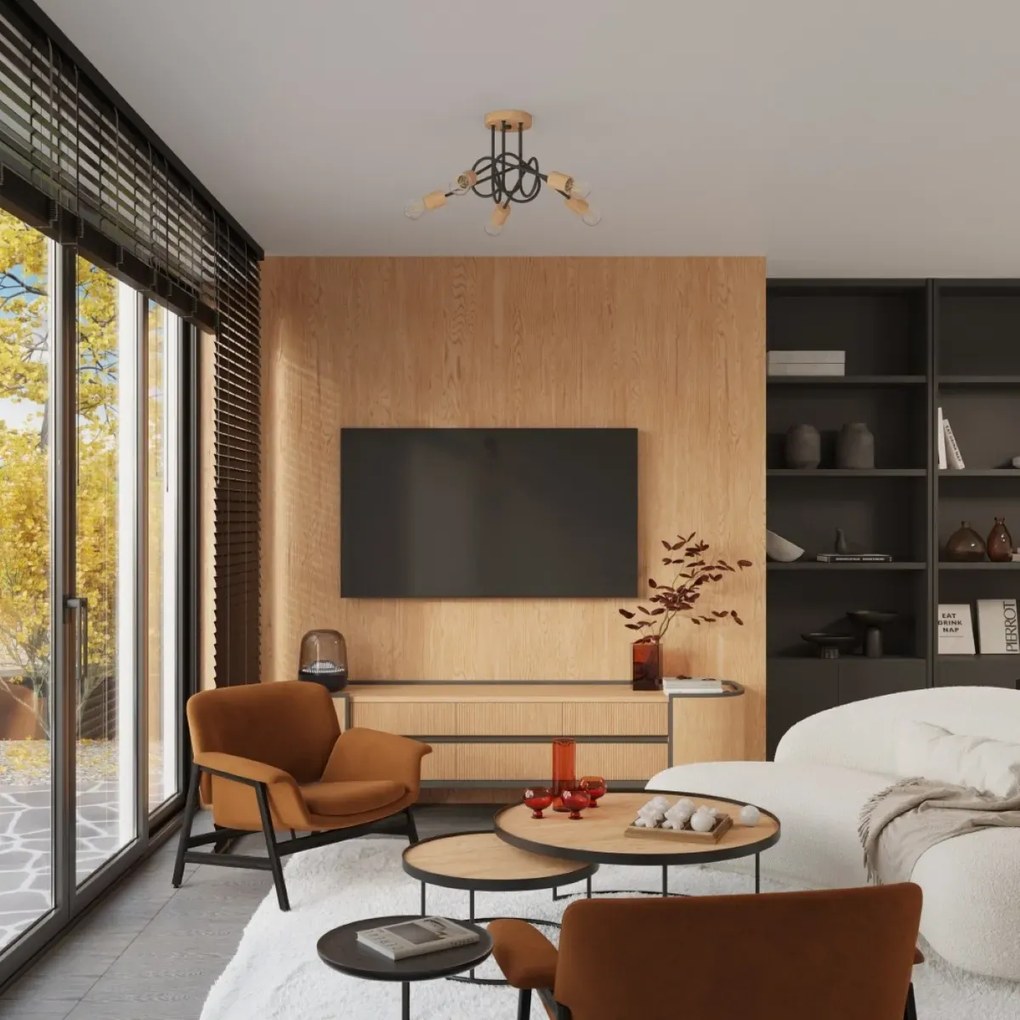 Żyrandol EMBER 3 czarny SOLLUX  LIGHTING