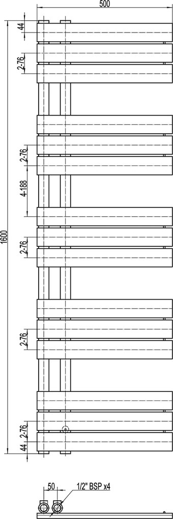 Grzejnik łazienkowy suszarka do ręczników D16W
