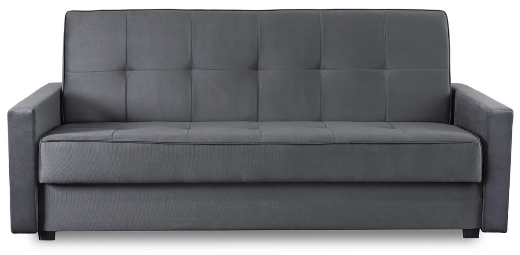 Sofa z Funkcją Spania ALUNA Rozkładana Wersalka Dwuosobowa Szara Nowoczesna do Salonu