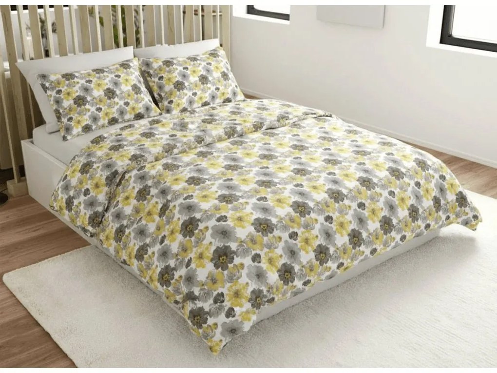 PrzytulneMieszkanie.pl PrzytulneMieszkanie.pl Pościel z mikrofibry FEONELLE żółto-szara Rozmiar pościeli: 70 x 90 cm | 140 x 220 cm