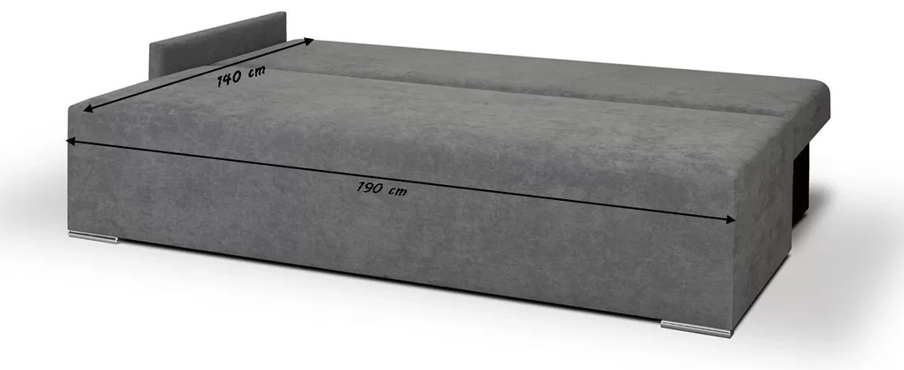 Kanapa 3 os z funkcją spania STAR Różowy