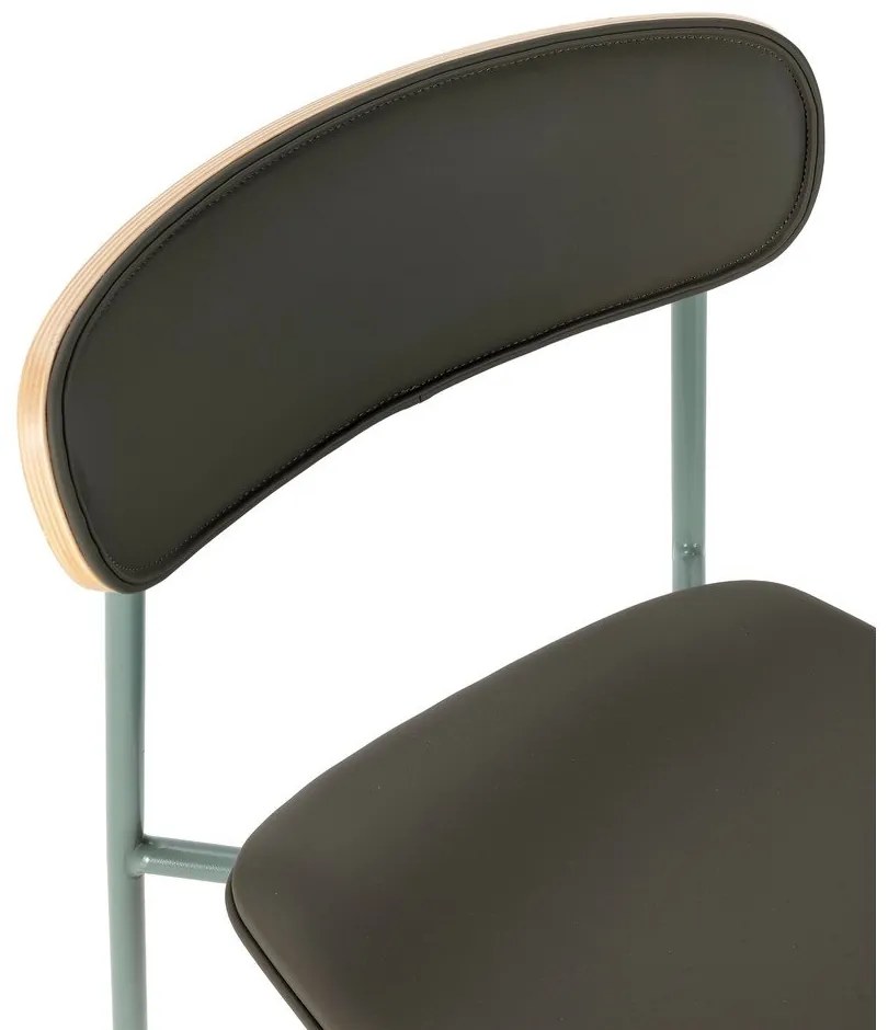 Ciemnozielone tapicerowane krzesła zestaw sztaplowane 2 szt. Saula – Marckeric