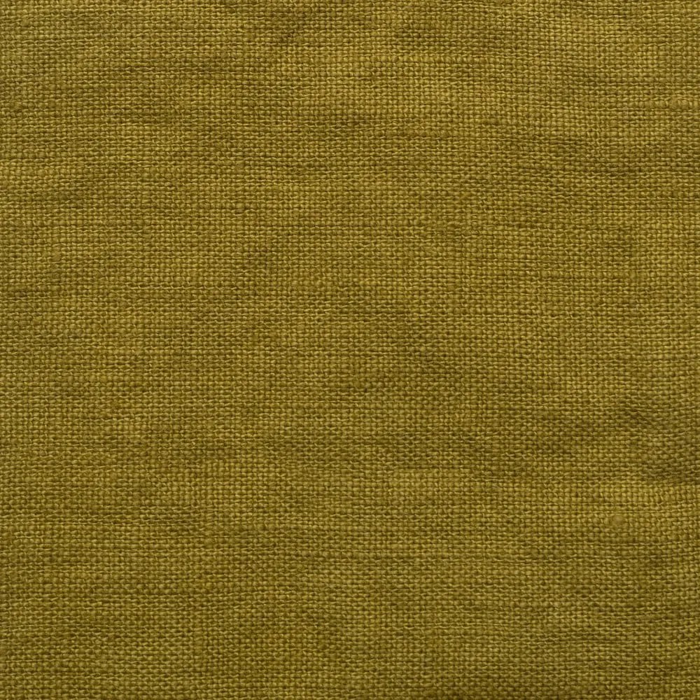 Lniana zasłona w kolorze ochry/zielona 140x330 cm Moss Green – Linen Tales