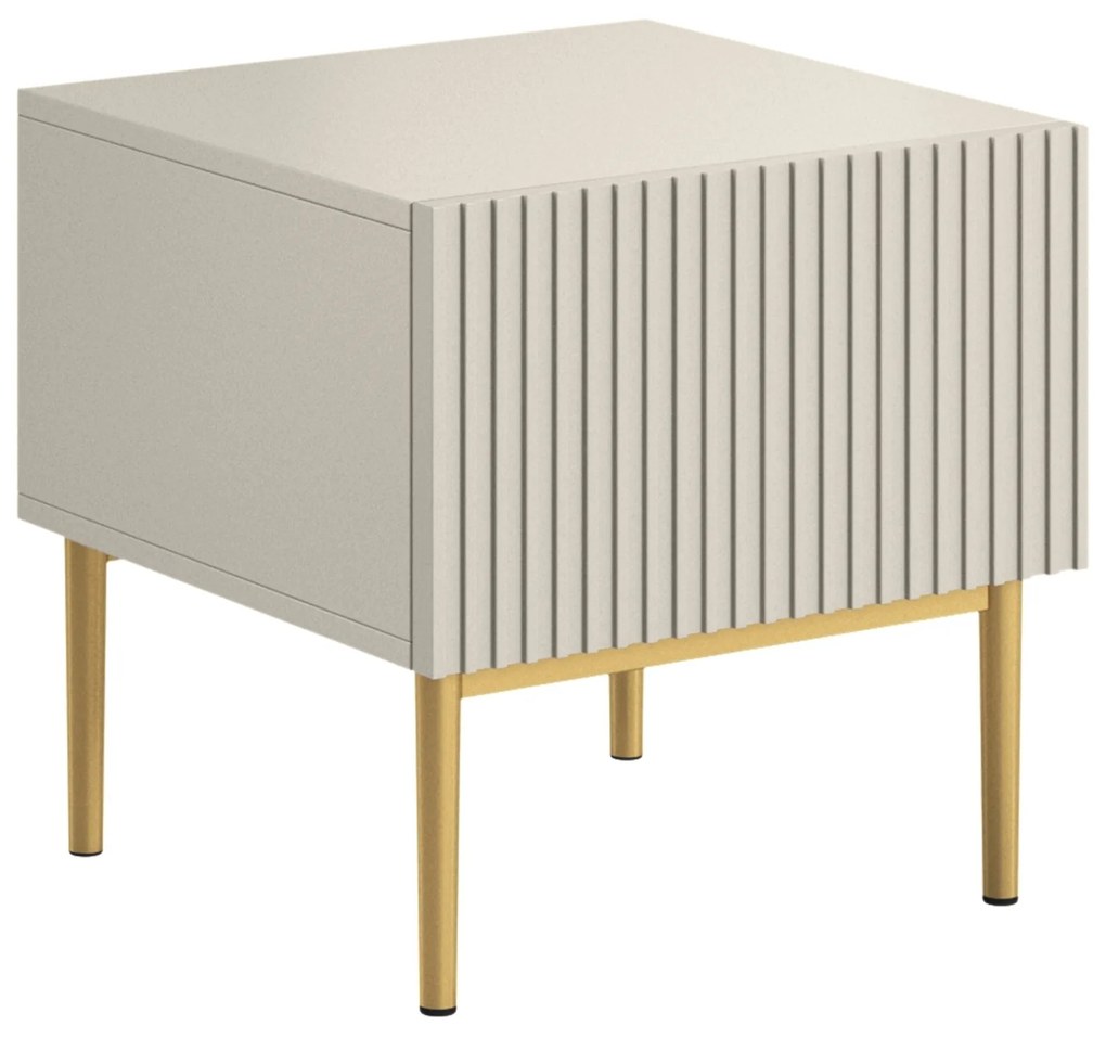 Zestaw szafek nocnych Nicole 46 cm - kaszmir / złote nóżki