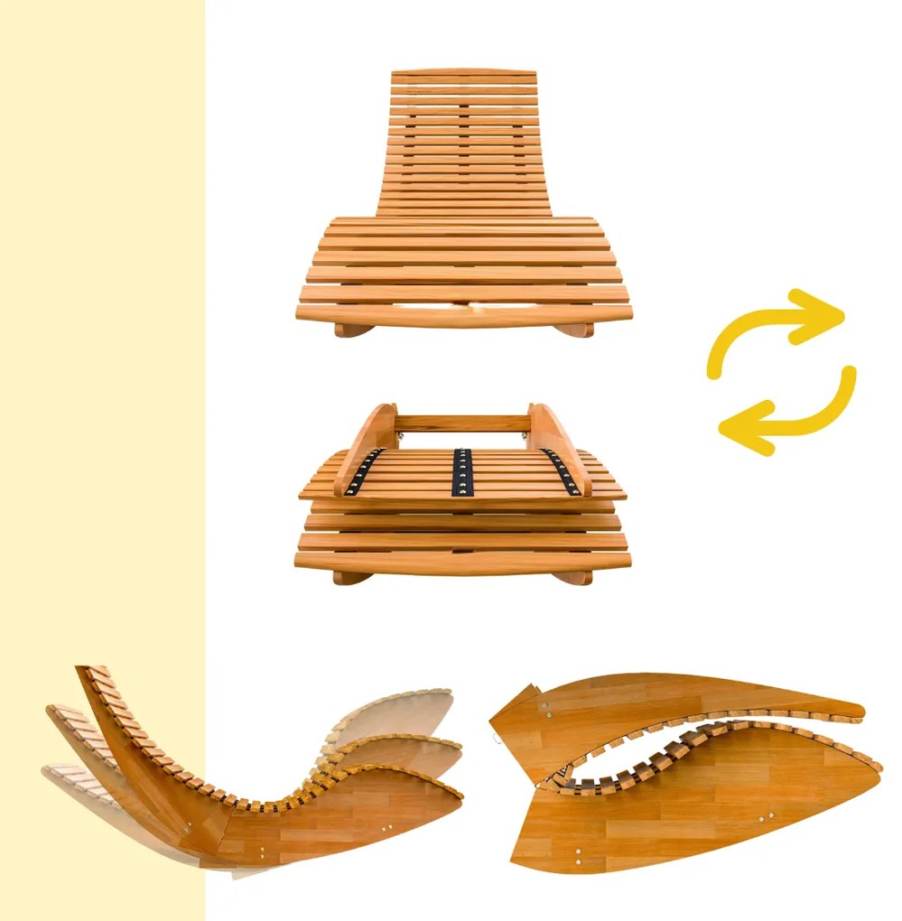 Leżak bujany BALI, 155x60x93cm, naturalny brąz Casaria