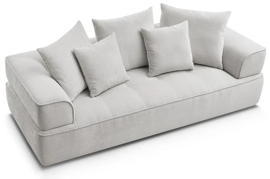 Jasnoszara sofa z tkaniny szenilowej 237 cm Whesley – Bobochic Paris